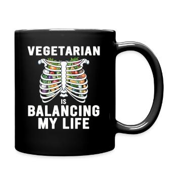 Vegetarian Balancing My Life - Full Colour Mug - black - Right