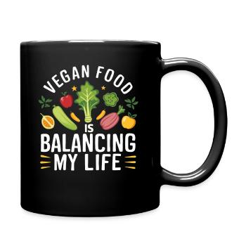 Vegan Food Is Balancing My Life - Full Colour Mug - black - Right