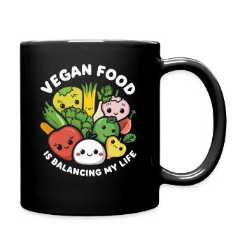 Vegan Food Is Balancing My Life - Full Colour Mug - black - Right