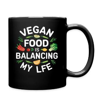 Vegan Food Is Balancing My Life - Full Colour Mug - black - Right