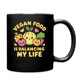 Vegan Food Is Balancing My Life - Full Colour Mug - black - Right