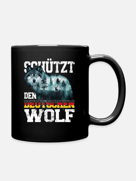 Protège le loup allemand Protection de la faune - Mug uni - noir