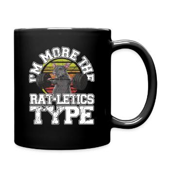 I'm More the Ratletics Type Funny Rat Workout - Full Colour Mug - black - Right
