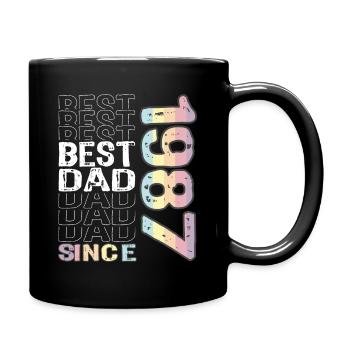 Bester Papa der Welt seit 1987 Vatertag - Tasse einfarbig - Schwarz - Rechts