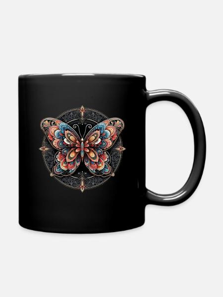 Ornate Butterfly - Tasse einfarbig - Schwarz