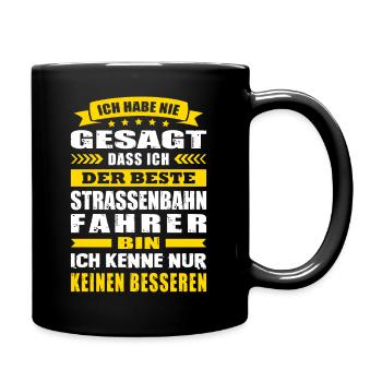Der Beste Strassenbahnfahrer Zugfahrer Zugführer - Tasse einfarbig - Schwarz - Rechts
