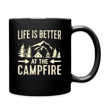 Life is better around the campfire - Full Colour Mug - black - Right