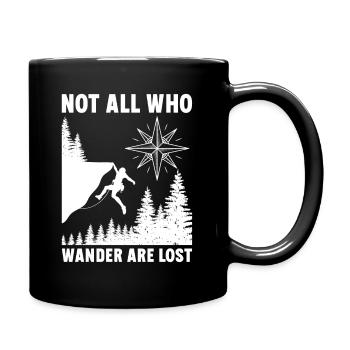 Wandern - nicht alle, die wandern, sind verloren! - Tasse einfarbig - Schwarz - Rechts