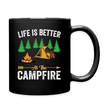 Life is better around the campfire - Full Colour Mug - black - Right