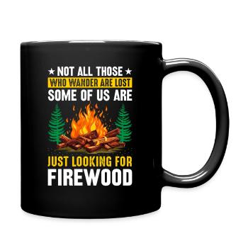 Wandern - nicht alle, die wandern, sind verloren! - Tasse einfarbig - Schwarz - Rechts