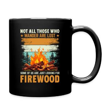 Wandern - nicht alle, die wandern, sind verloren! - Tasse einfarbig - Schwarz - Rechts
