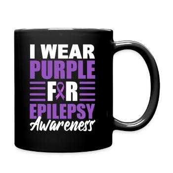 I Wear Purple For Epilepsy Awareness Epileptologe - Tasse einfarbig - Schwarz - Rechts