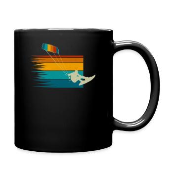 Kitesurf Kiteboard Kitesurfen Vintage Kitesurfer - Tasse einfarbig - Schwarz - Rechts