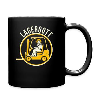 Staplerfahrer Gabelstaplerfahrer Stapler Lagergott - Tasse einfarbig - Schwarz - Rechts