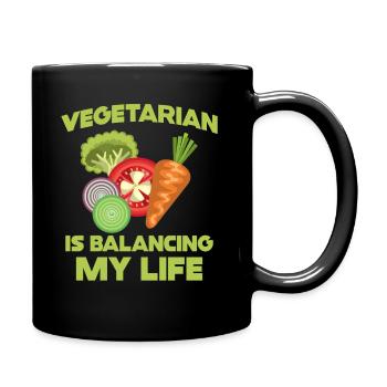 Végétarien Équilibrer ma vie - Mug uni - noir - Droite