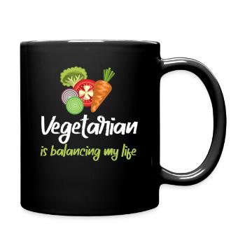 Végétarien Équilibrer ma vie - Mug uni - noir - Droite