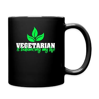 Vegetarian Balancing My Life - Full Colour Mug - black - Right