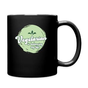 Vegetarian Balancing My Life - Full Colour Mug - black - Right