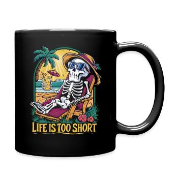 Funny skeleton with saying for the holiday - Full Colour Mug - black - Right