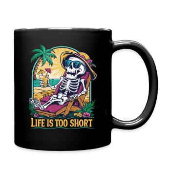 Funny skeleton with saying for the holiday - Full Colour Mug - black - Right
