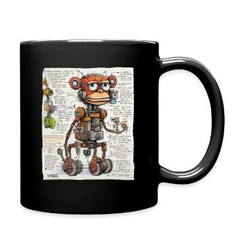 Die Struktur des Roboter-Affen - Tasse einfarbig - Schwarz - Rechts