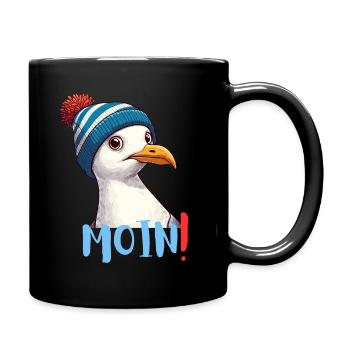 Hambourg Moin Mer du Nord Allemagne Nord Drôle Mouette - Mug uni - noir - Droite