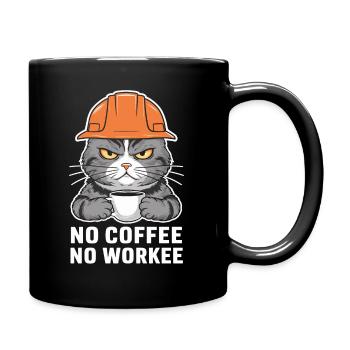 Pas de café pas de travail Conception de chat - Mug uni - noir - Droite
