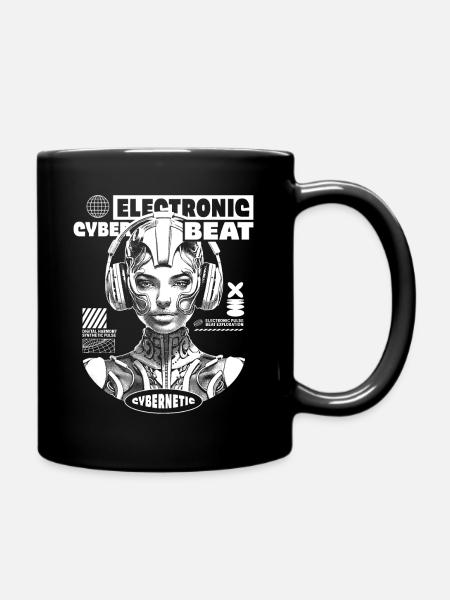 Chemise Electro Cyber Beat Techno - Mug uni - noir