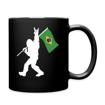 Bigfoot with Brazilian flag - Full Colour Mug - black - Right