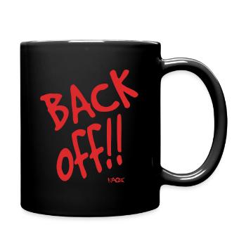 Zurück! Hau ab! - Tasse einfarbig - Schwarz - Rechts