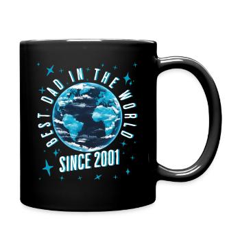 Bester Papa der Welt seit 2001 Vatertag - Tasse einfarbig - Schwarz - Rechts