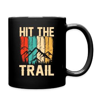 Mountain runner jogging in the mountains - Full Colour Mug - black - Right