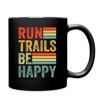 Mountain runner jogging in the mountains - Full Colour Mug - black - Right