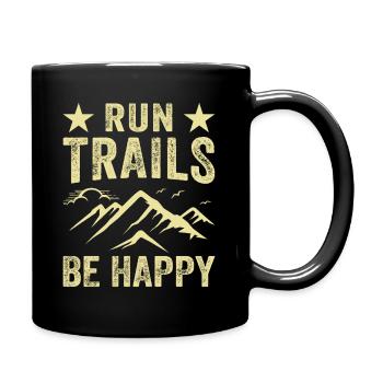 Mountain runner jogging in the mountains - Full Colour Mug - black - Right