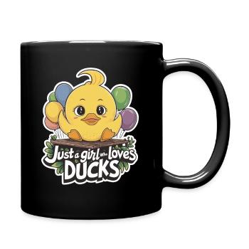 Just a Girl Who Loves Ducks Cute Design - Full Colour Mug - black - Right