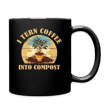 I Turn Coffee Into Compost Blue Planet - Full Colour Mug - black - Right