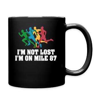 Je ne suis pas perdu, je suis sur le marathon du mile 87 - Mug uni - noir - Droite