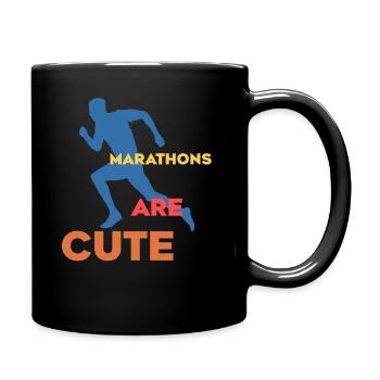 Marathons sind süß Ultramarathon - Tasse einfarbig - Schwarz - Rechts