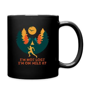 Ich bin nicht verloren, ich bin auf Meile 87 Marathon - Tasse einfarbig - Schwarz - Rechts