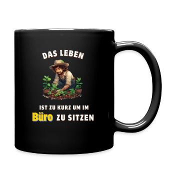 Gärtner Hobbygärtner Garten Gartenbau Bürospruch - Tasse einfarbig - Schwarz - Rechts