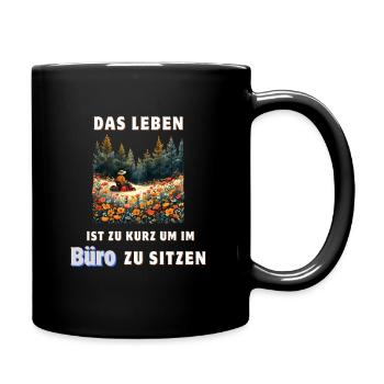 Gärtner Bürospruch Rasenmäher Garten Witzig - Tasse einfarbig - Schwarz - Rechts