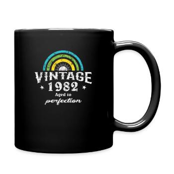 1982 Birthday Vintage Rainbow Sun - Full Colour Mug - black - Right