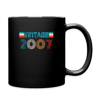 2007 Geburtstag Vintage - Tasse einfarbig - Schwarz - Rechts