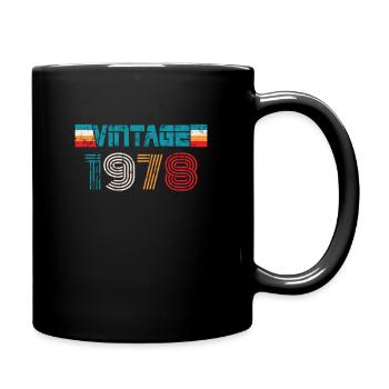 1978 Geburtstag Vintage - Tasse einfarbig - Schwarz - Rechts