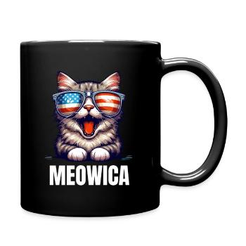 Jour de l’indépendance du chat américain 4 juillet USA Kitty - Mug uni - noir - Droite