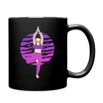 Yoga-Pose Yogalehrer - Tasse einfarbig - Schwarz - Rechts