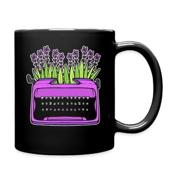 Lavendel-Schreibmaschine Autor - Tasse einfarbig - Schwarz - Rechts