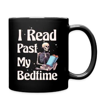 I read skeleton after bedtime - Full Colour Mug - black - Right