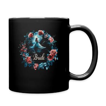 Braut Blumen Jungesellinenasbchied Blumenkranz - Tasse einfarbig - Schwarz - Rechts