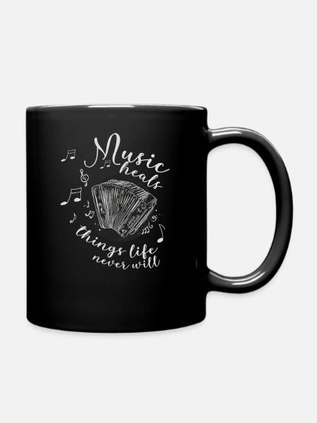 Ziehharmonika-Spieler Harmonica-Musiker Akkordeon - Tasse einfarbig - Schwarz